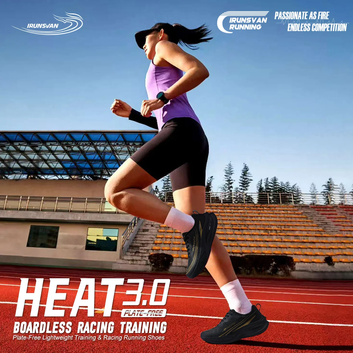 IRUNSVAN HEAT 3.0 Zapatillas de Running Ligeras para Hombre, Transpirables, de Malla, Amortiguadoras, Antideslizantes, con Suela Suave, Versátiles para Fitness