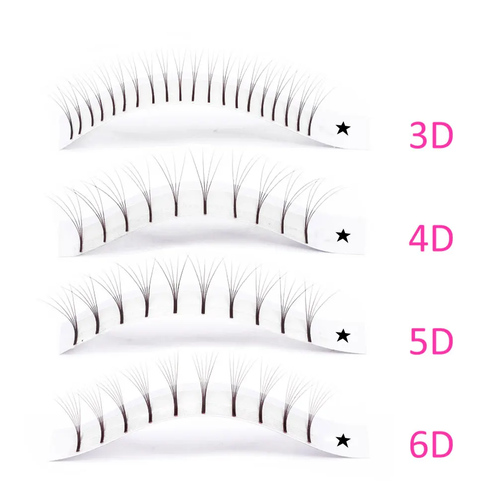 Abonnie, 10 fundas, extensiones de pestañas con volumen ruso, ramos de pestañas, volumen, tallo largo, extensión prefabricada negra mate suave