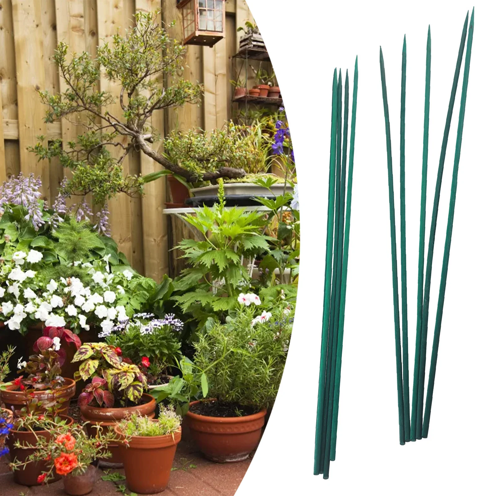 40cm Green Plant Support Sticks Canes para jardín de flores