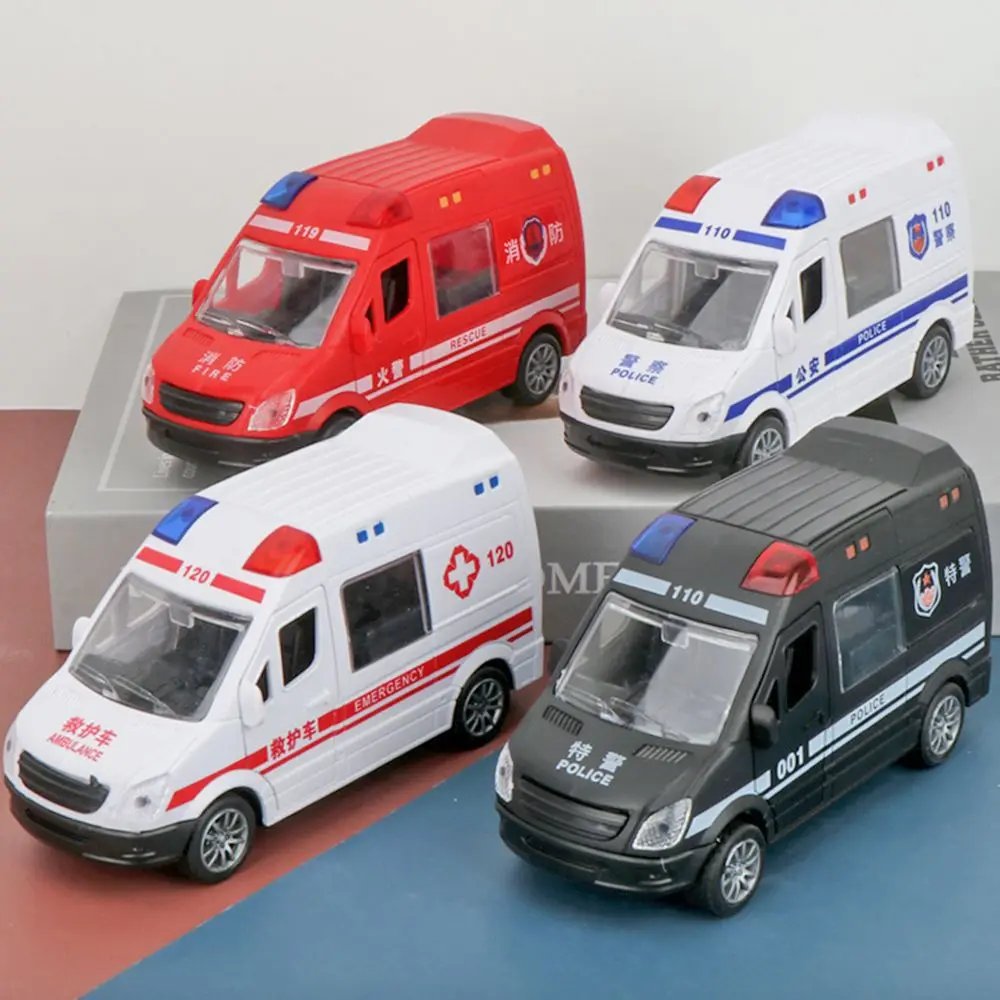 Coche de juguete inercial con superficie lisa para niños, camión de bomberos, ambulancia, regalo para niños
