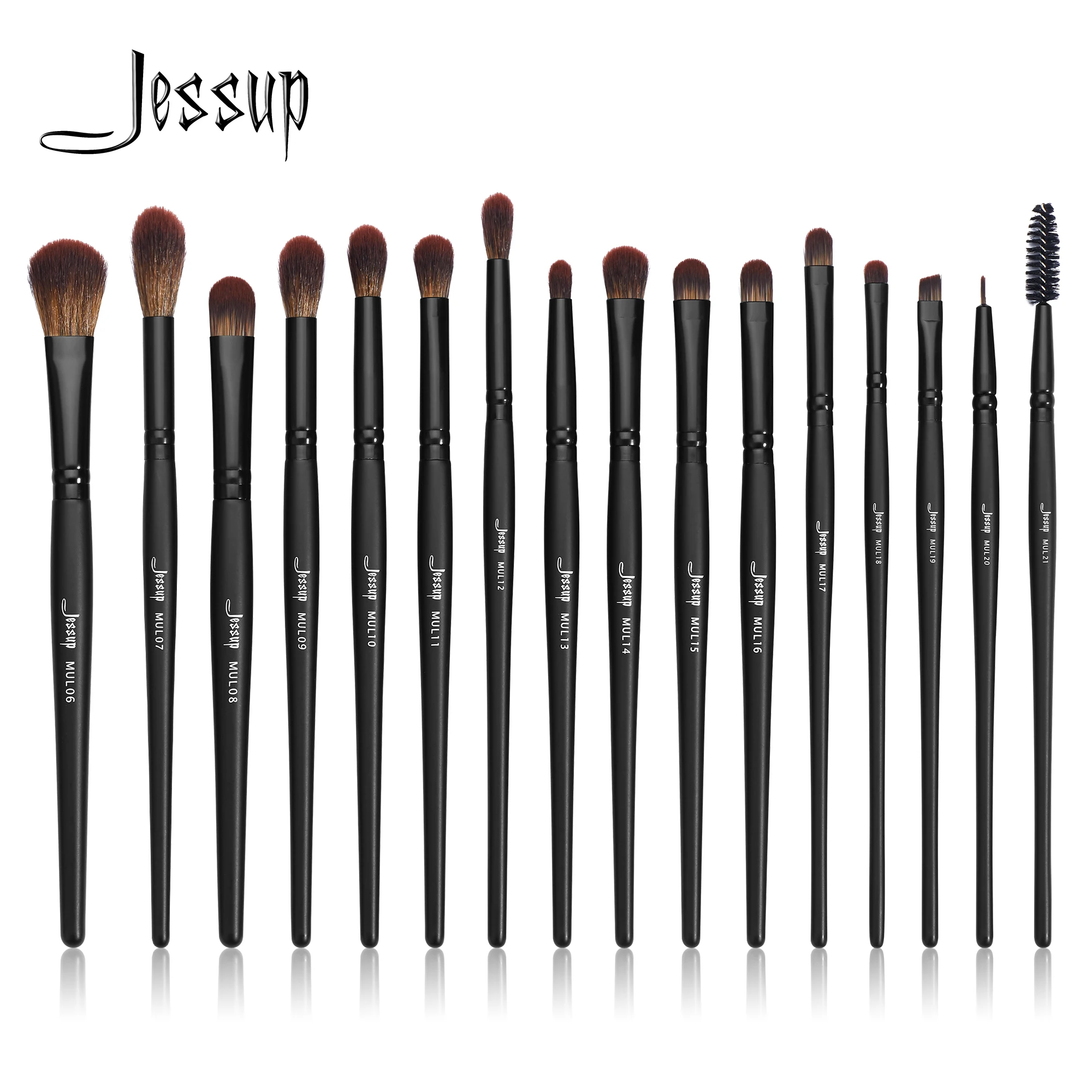 Juego de brochas para ojos Jessup, 16 brochas de maquillaje, brocha sintética de precisión para cejas, sombra de ojos, corrector, delineador de ojos T272