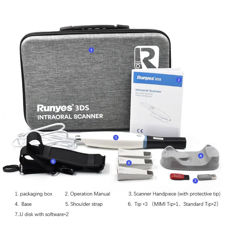 Escáner Intraoral Dental 3D Runyes V3 3.0 Pro, Restauración de Ortodoncia CMD CAD