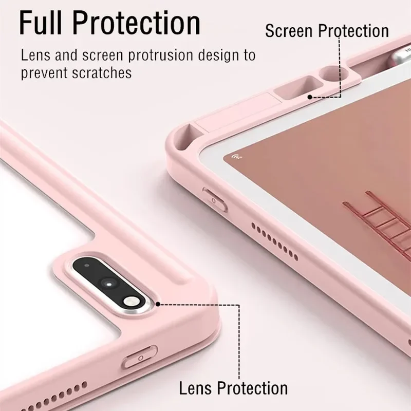 Funda acrílica transparente para Huawei Matepad Air 11,5 2023 11 10,4 Pro 11 10,8, funda con soporte para lápiz para Honor Pad V6 V7, fundas de 10,4 pulgadas