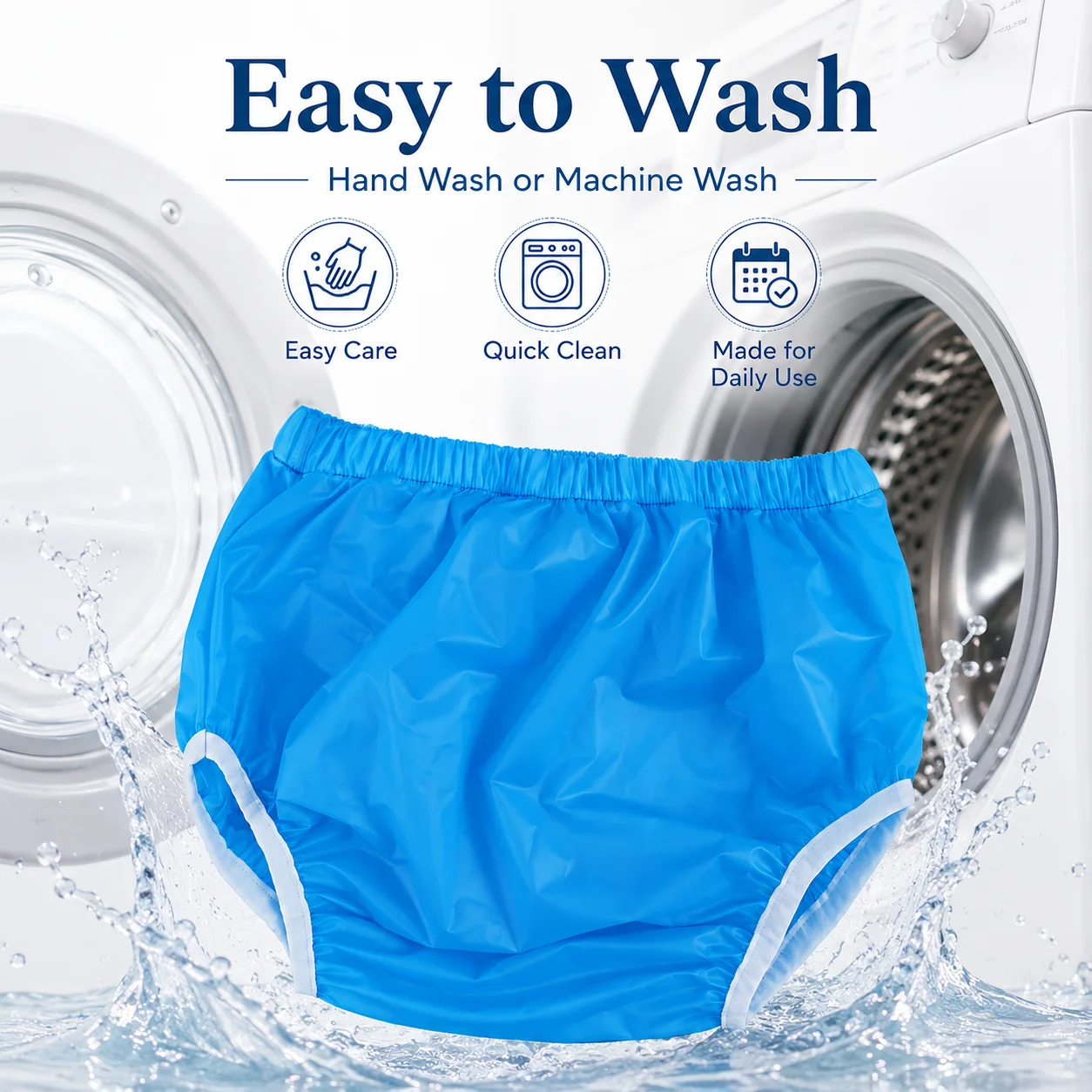 Calzoncillos protectores para el hogar, lavables, reutilizables, suaves y silenciosos, con cintura elástica ajustable y flexible para el cuerpo, 1 unidad