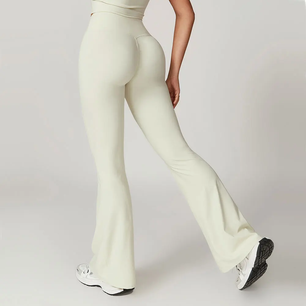 Pantalones acampanados de Yoga para mujer, mallas ajustadas de cintura alta para baile, levantamiento, gimnasio, correr, transpirables, Fitness