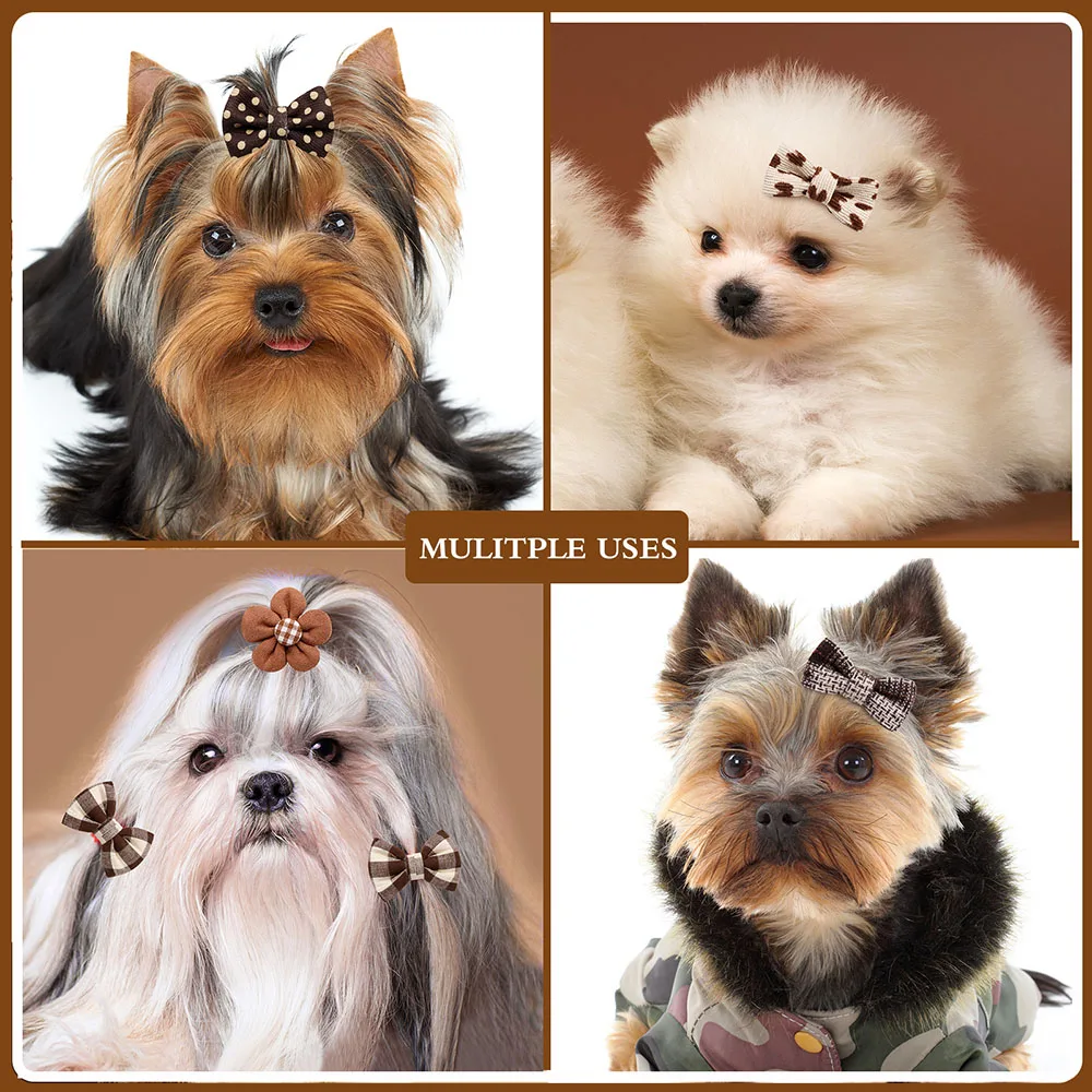 10 Uds. De lazos para el pelo para perros, bandas de goma para mascotas, lazo para perros pequeños y gatos, lazos bonitos para perros, accesorios para el cuidado de mascotas para perros pequeños