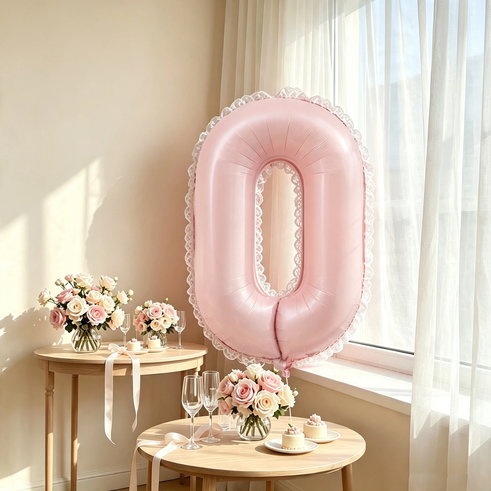 Globos de Número de Aluminio Rosa Mate de 40 Pulgadas, Globos de Aluminio con Borde de Encaje del 0 al 9, con Puntos Adhesivos, Reutilizables, Aptos para Decoraciones de Fiestas de Cumpleaños, Decoraciones Festivas, Decoraciones para Fiestas Hawaianas, Decoración de Habitaciones