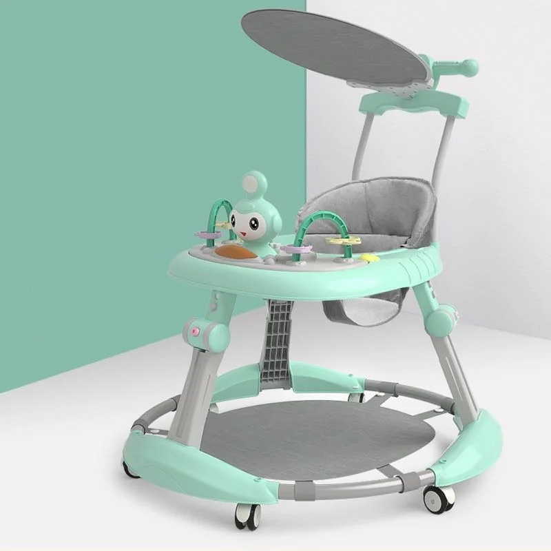 Andador para Bebés con Protección Antivuelco – Andador de Aprendizaje de Altura Ajustable (6 Alturas) – Ayuda para Caminar para Niños y Niñas – Apto para 6-18 Meses – Rosa/Verde/Azul