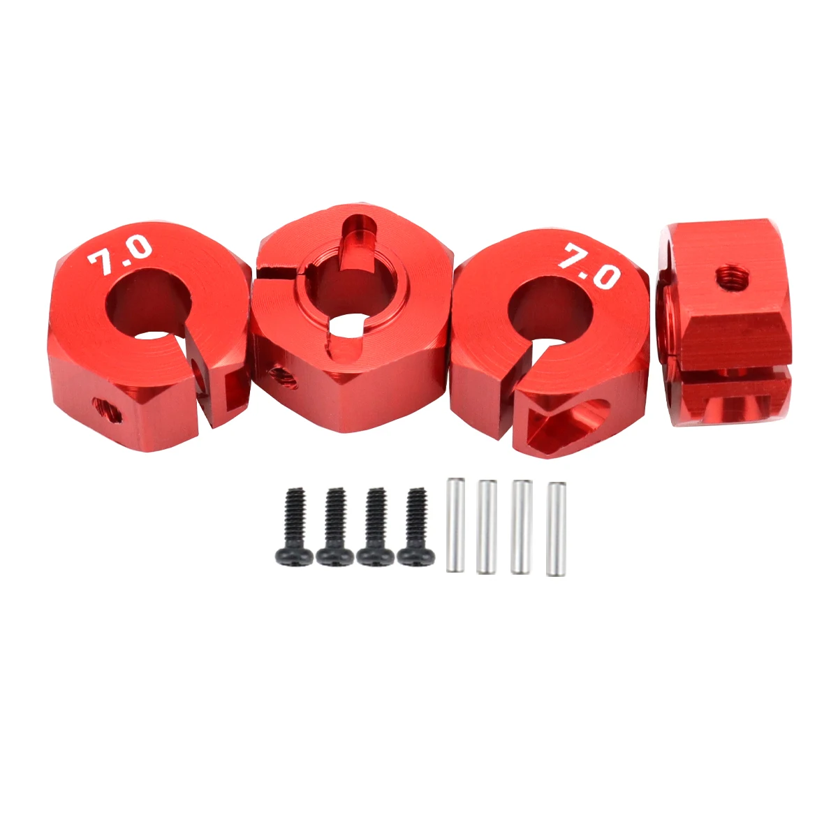 Adaptador de aluminio de 5/6/7/8/9/10/11/12mm, buje de transmisión hexagonal de 12mm con tornillos de pasador para camión con pista automática RC HSP HPI Tamiya Traxxas Slash