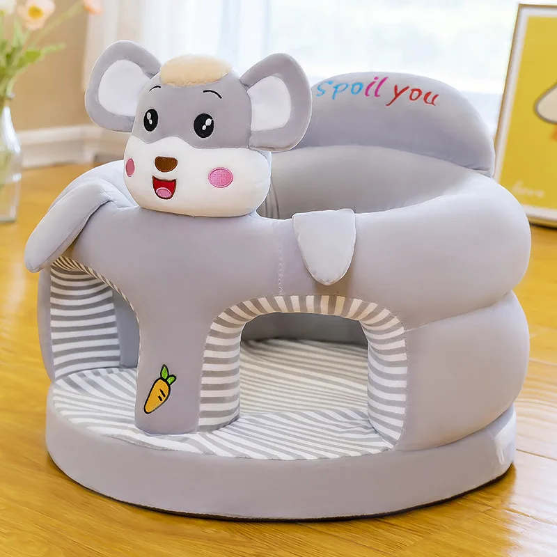 Lindo Sofá de Peluche para Bebés, Funda de Asiento, Silla de Aprendizaje para Sentarse, Silla de Alimentación, Cómoda y Lavable, Sin Relleno