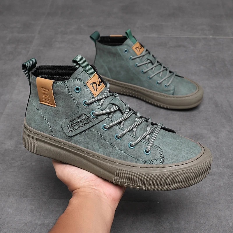 Zapatos Casuales de Negocios para Hombre, Zapatos con Suela Gruesa que Aumentan la Estatura, Zapatos Ligeros de Media Caña de Color Sólido, Modernos, Cómodos, Uniformes, Formales, de Caña Alta
