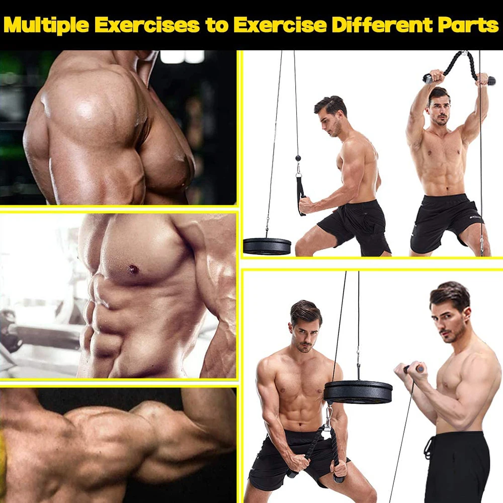 Sistema de máquina de Cable de polea para Fitness, accesorio de gimnasio DIY, Cable ajustable de 2,5 m, brazo de entrenamiento, bíceps, tríceps, equipo de entrenamiento de mano