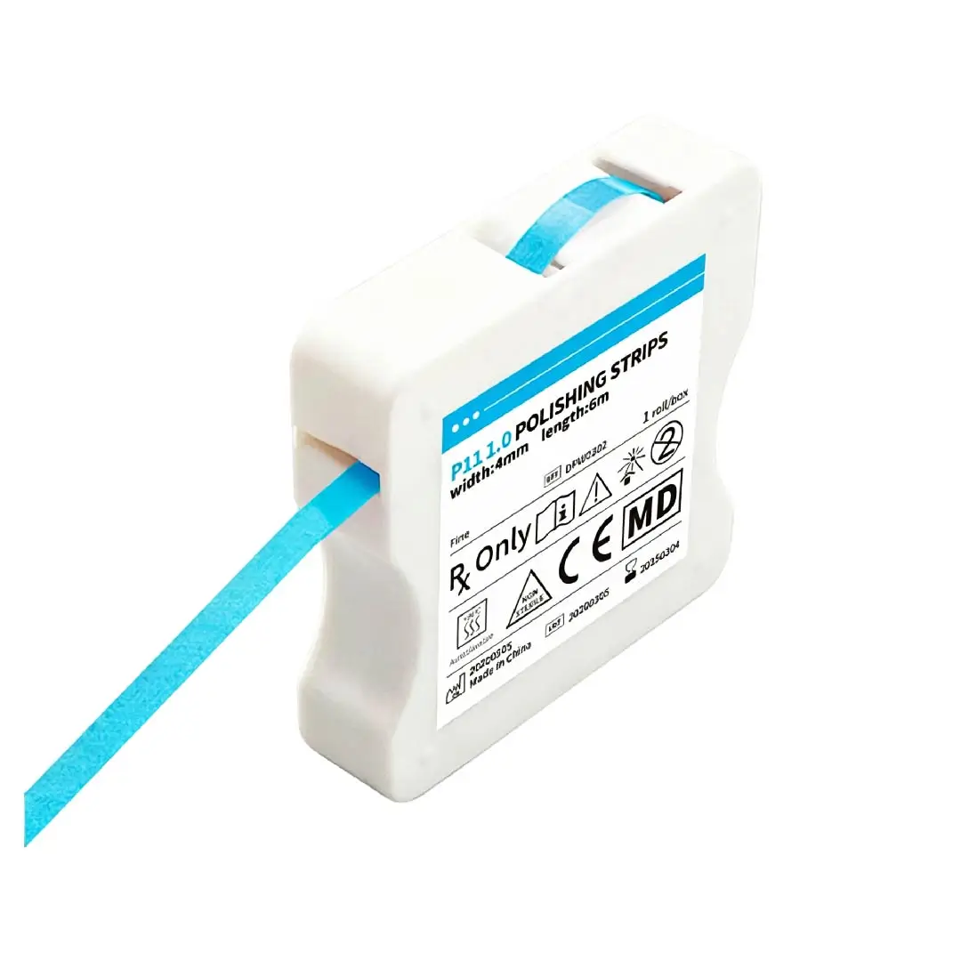 1 rollo de tiras de pulido dental de 4 mm de ancho y 6 m de largo, material para dentista para pulido interdental, desbaste de resina y blanqueamiento.