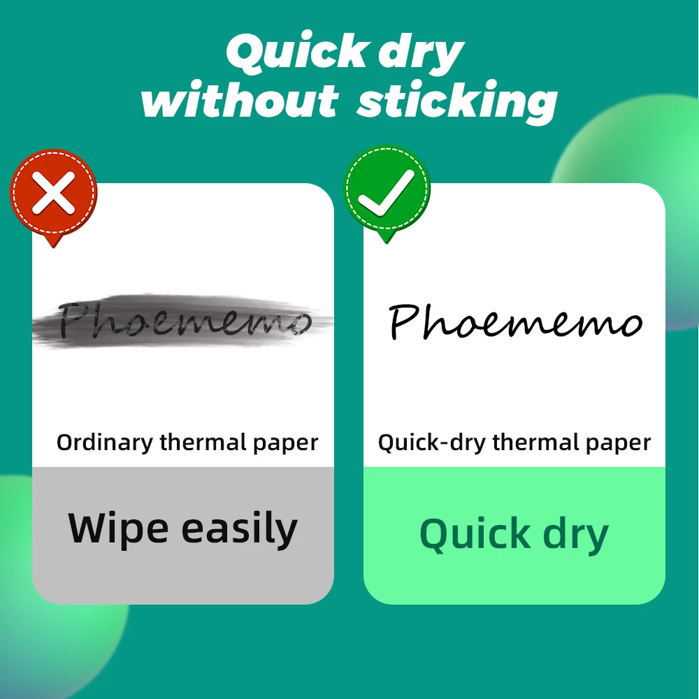 Papel de impresora térmica Phomemo A4, papel de carta continuo de secado rápido, adecuado para impresora portátil M832/M833/M834/M835, 2 rollos