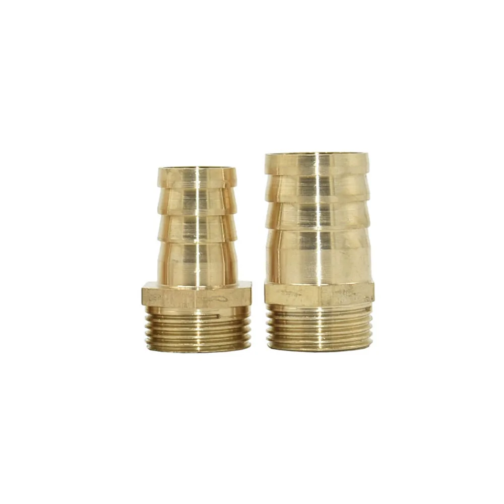 Conector de manguera de latón de 14/16/19/25mm, conector de tubo de rosca macho de 1/2 3/4 ", acoplador de tubo de aire y aceite de agua de cobre