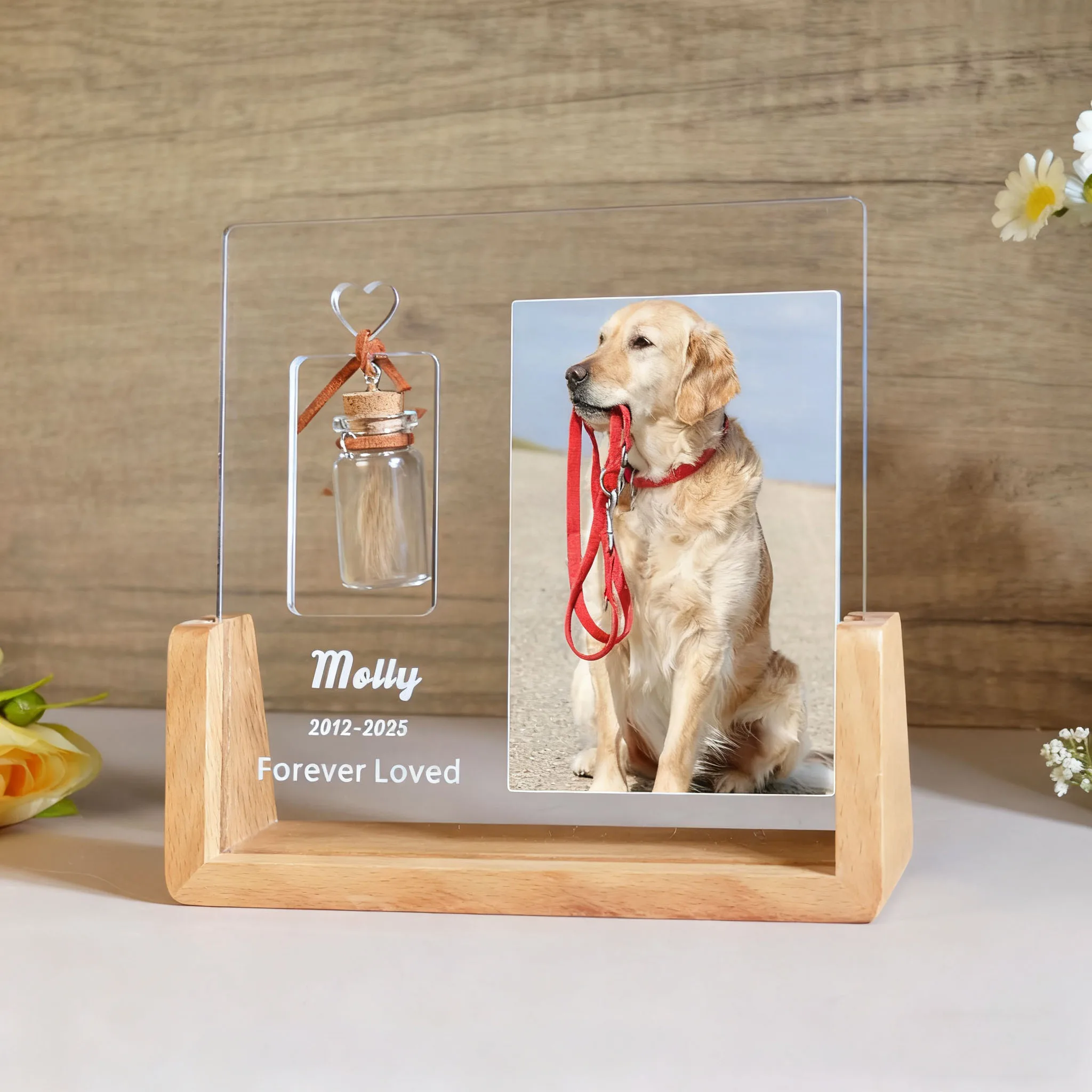 Regalo Conmemorativo Personalizado para Mascotas, Placa Acrílica con Foto Personalizada para el Recuerdo de la Pérdida de un Perro o Gato, Recuerdo Conmemorativo con Retrato de la Mascota