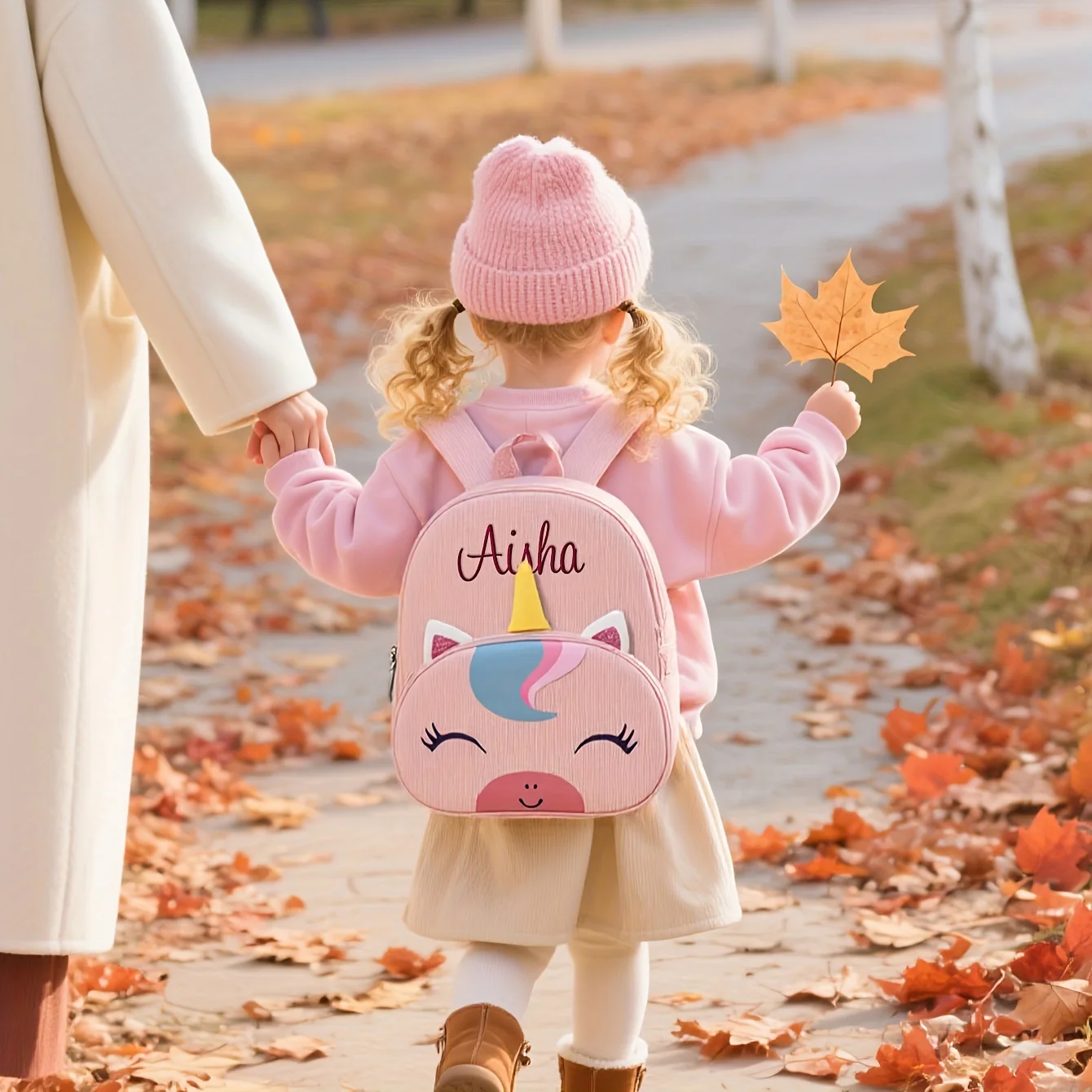 Mochila infantil unicornio personalizada |   Dibujos animados lindo, bordado |   Regalo de Navidad Invierno |   Bolsa de guardería para niños pequeños