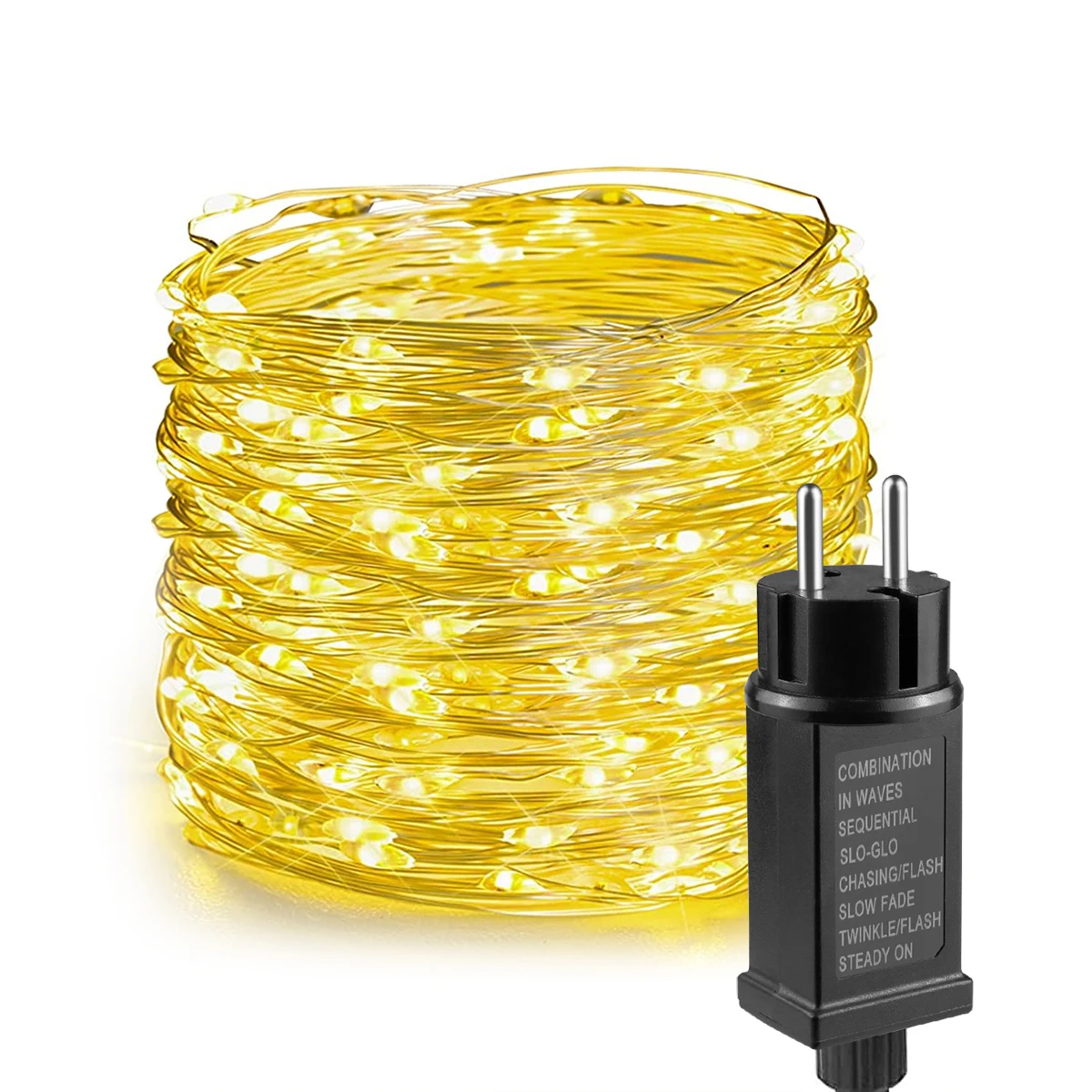 Guirnalda de luces LED de 10M-100M, guirnalda de alambre de cobre, luz de hadas de 110V y 220V, impermeable, para exteriores, jardín, fiesta, boda, decoración navideña