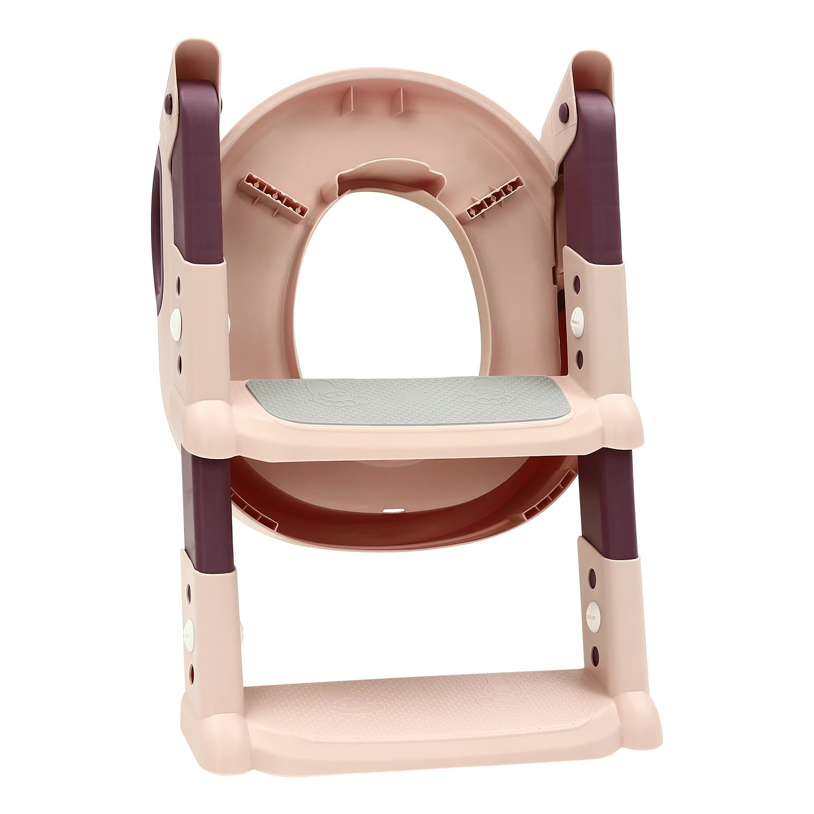 Asiento de Inodoro Plegable para Niños con Escalón, Asiento de Inodoro Ajustable de 6 Niveles para Niños Pequeños con Pedales Antideslizantes para Inodoros en Forma de V/U/O