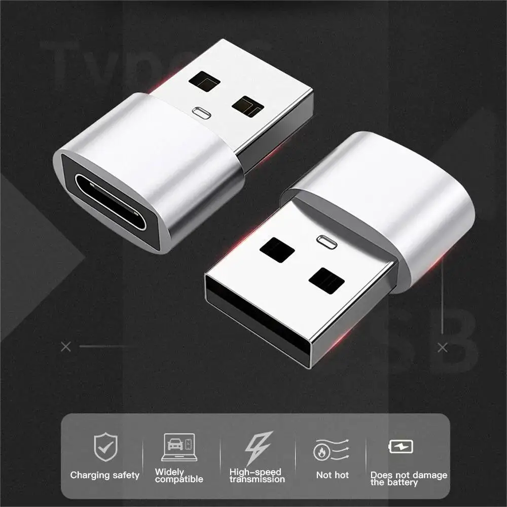 Convertidor USB tipo C OTG, adaptador portátil USB-C macho a hembra, conexión Universal para MacBook, portátil, Huawei, Samsung, 2 uds.