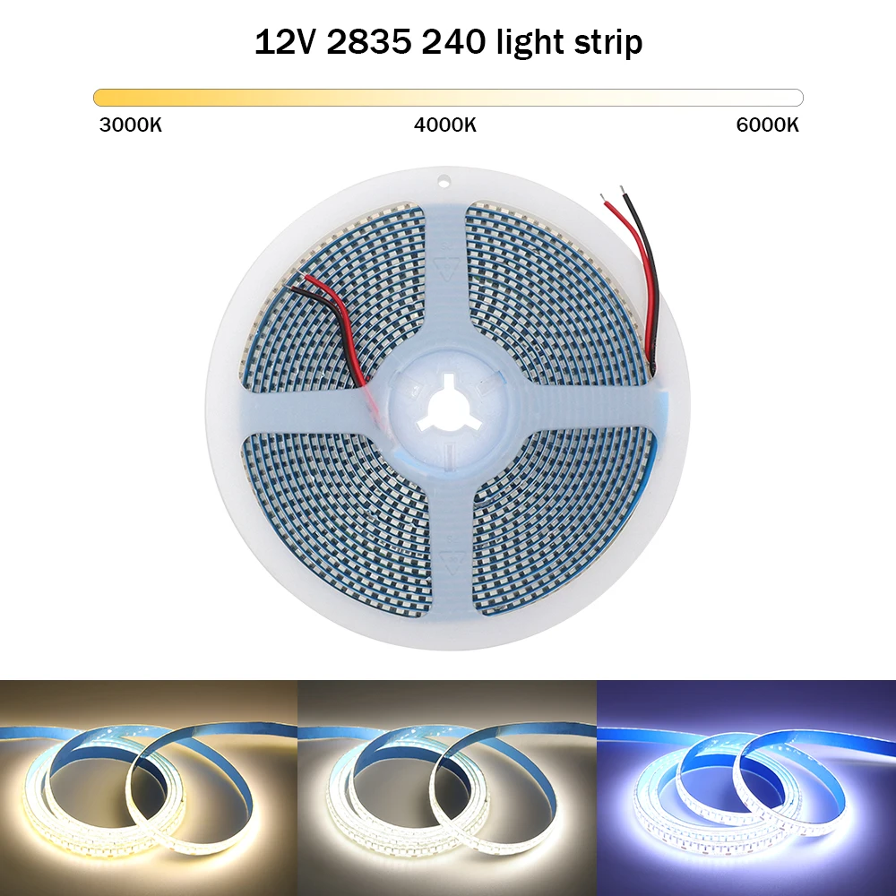 Tira de luces LED de 5M DC 12V 24V 2835 cinta Flexible luz de diodo 60/120/240/480 tira de LED luces blancas frías naturales cálidas cinta Led