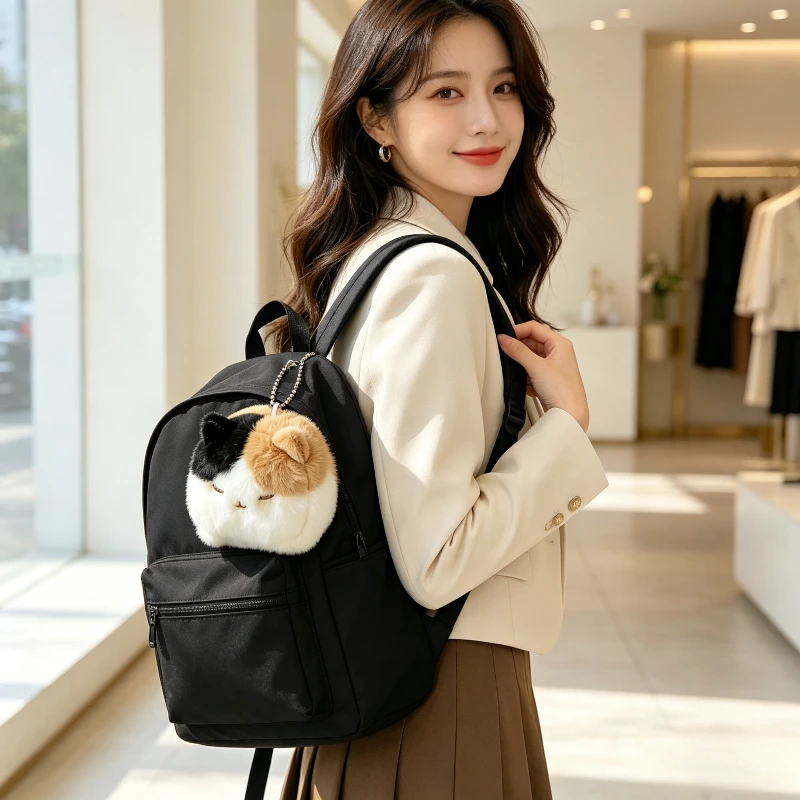 Lindo Colgante de Peluche con Forma de Gato de Dibujos Animados, Colgante Suave y Adorable para Decoración de Mochilas Escolares, Regalo para Estudiantes