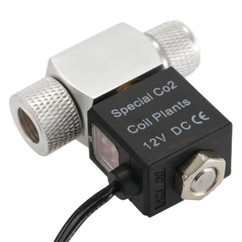Válvula Solenoide para acuario, regulador de sistema de CO2, accesorios para acuario, válvula magnética eléctrica de baja temperatura para pecera DC12V