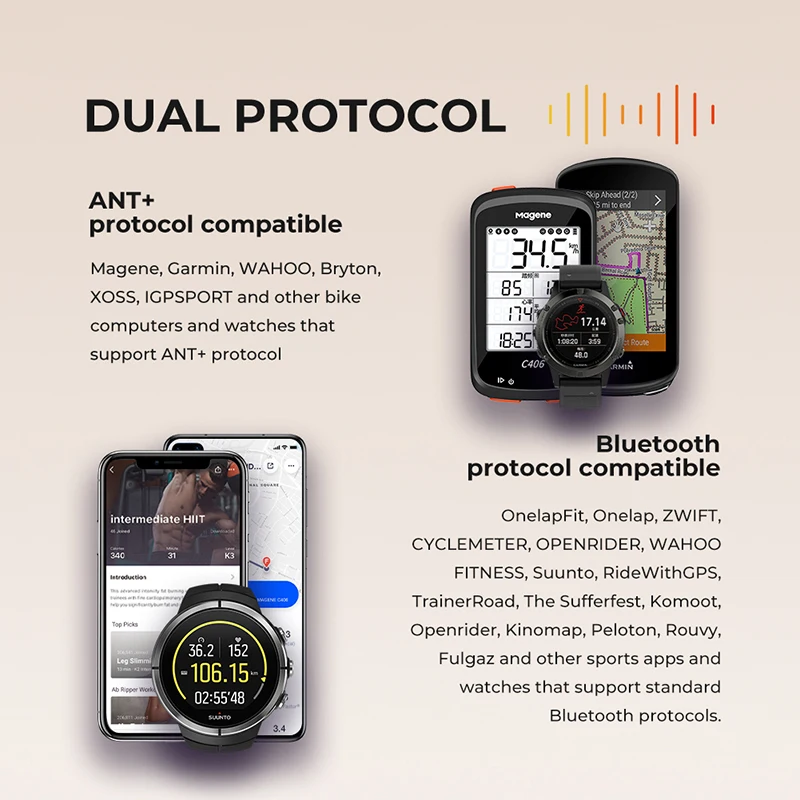 Sensor de cadencia de velocidad Magene, velocímetro de ciclismo de modo Dual S314, ordenador para bicicleta, accesorios para bicicleta de carretera al aire libre, Compatible con Trannin