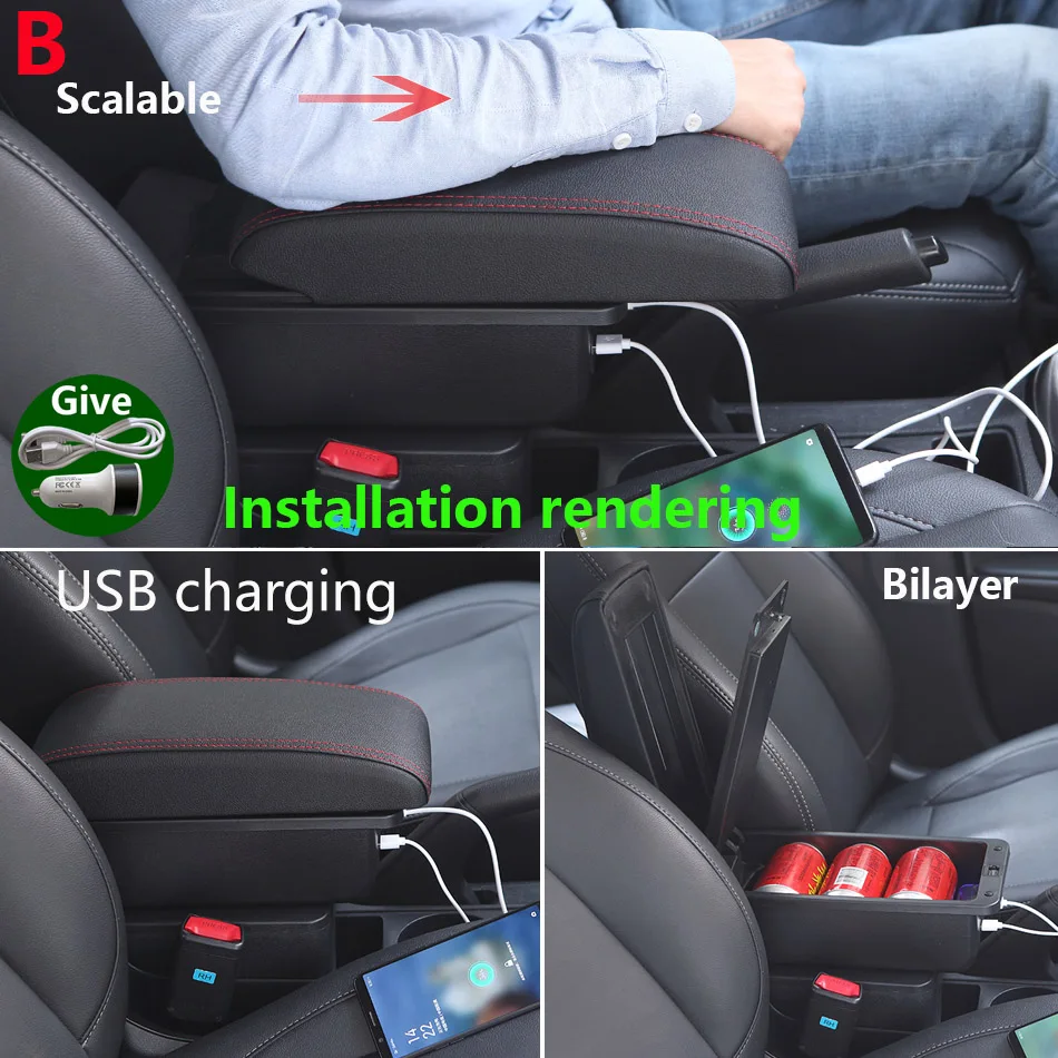 Reposabrazos para Volkswagen Polo, reposabrazos para coche VW Polo, reequipamiento dedicado 2020-2024, caja de almacenamiento, piezas de reequipamiento, accesorios para coche