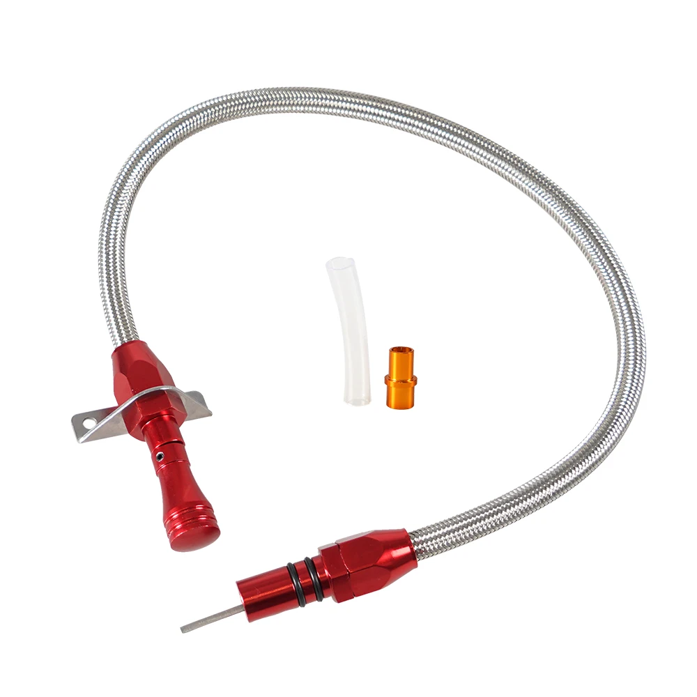 Varilla de nivel de transmisión flexible de acero inoxidable de 530 mm para GM Chevy TH-400 TH-350 Turbo SBC BBC 350 400
