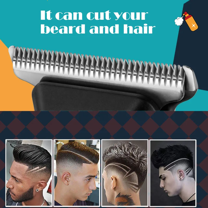 Cortadora de pelo Kemei-5090 con pantalla Digital, empujador de peluquero profesional para hombres, cortadora de pelo eléctrica con patrón de grafiti aleatorio
