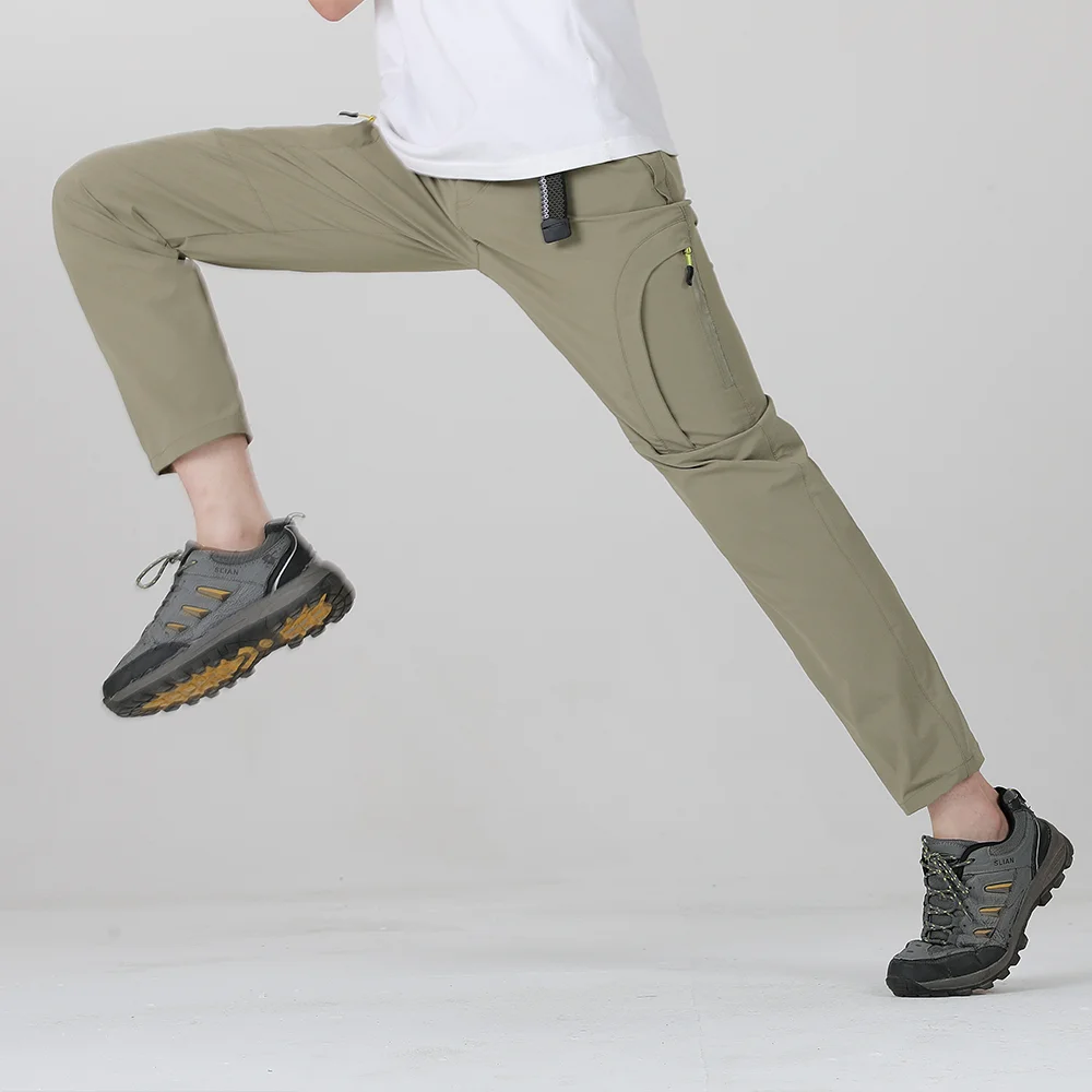 Pantalones de Secado Rápido Elásticos de Cuatro Lados para Montañismo Masculino, Pantalones Ligeros y Delgados para Verano Femenino, Elásticos y Transpirables