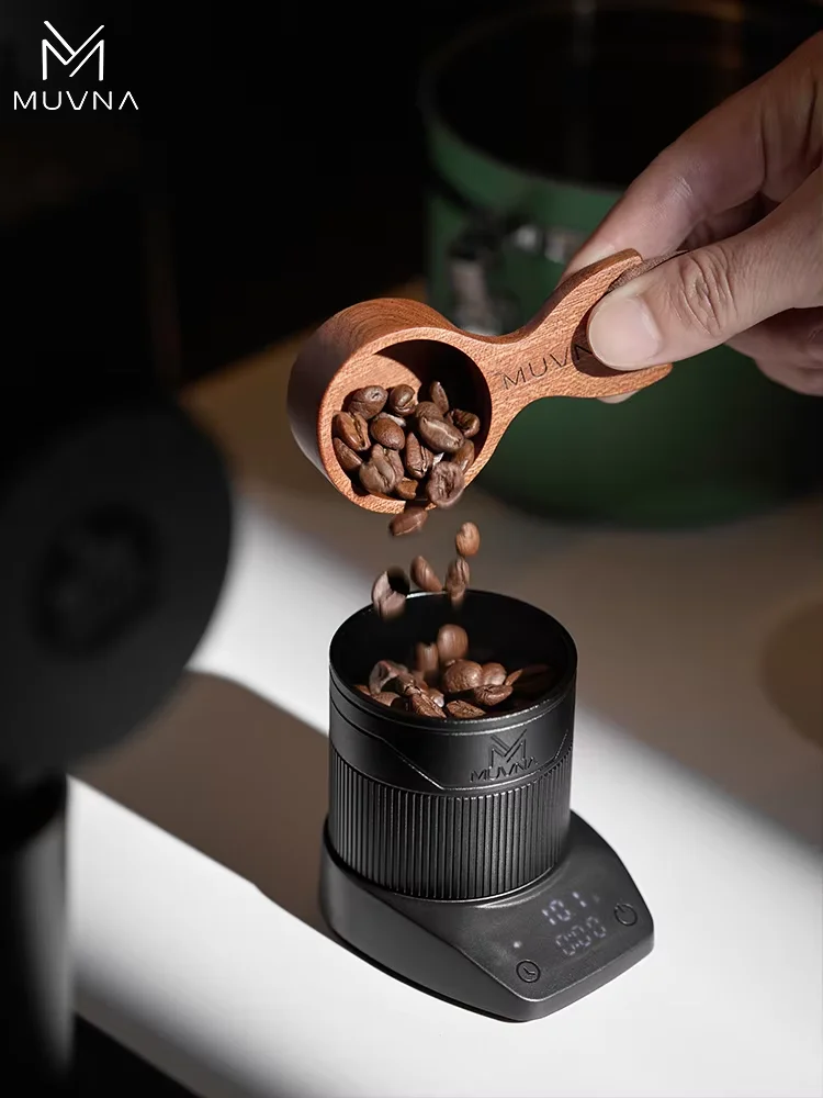 MUVNA-Mini Báscula Electrónica para Espresso, Precisión Exacta de 0.1g, Alta Precisión, con Pantalla LED, Báscula de Café Portátil, Recipiente para Polvo, 0.1g