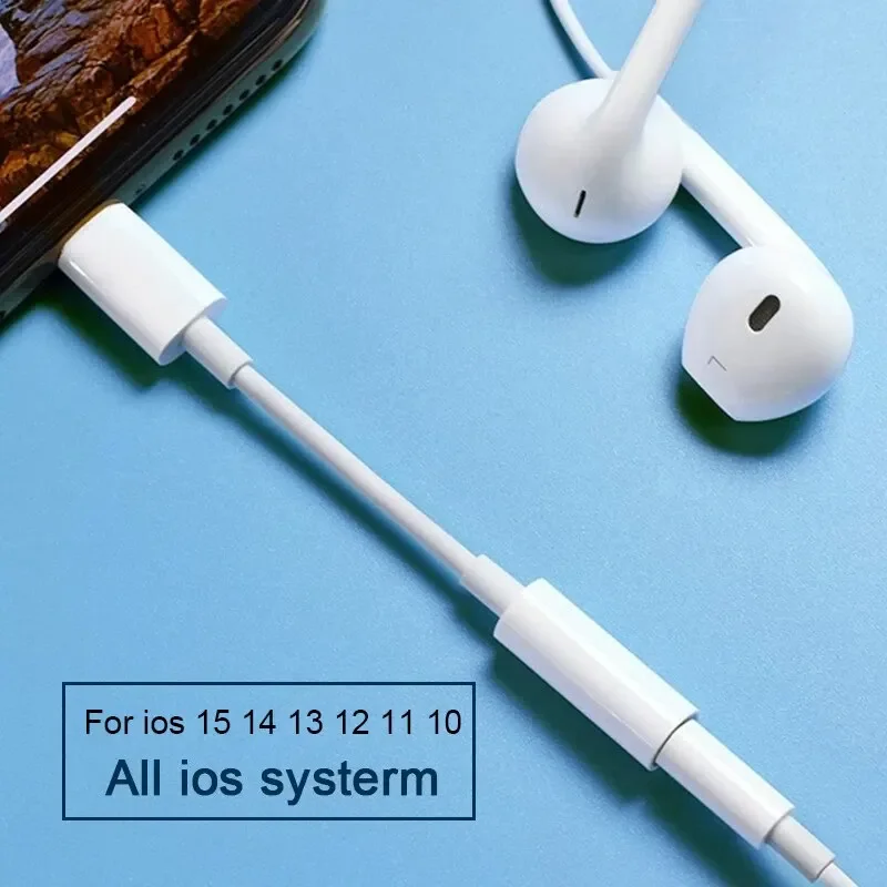 Adaptador para IOS a Jack de 3,5mm, Cable auxiliar para iPhone 14, 13, 12, 11 Pro Max, adaptador macho a hembra, convertidor de auriculares, divisor de Audio