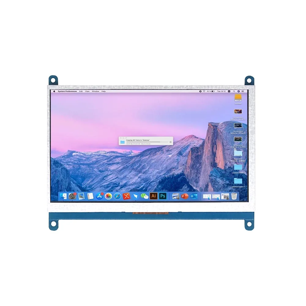 Monitor Raspberry Pi de 7 pulgadas, 4/3/2/B/B +/A +, 1024x600 IPS, unidad de pantalla táctil capacitiva de 5 puntos, pantalla HDMI gratuita para Win 7/8/10
