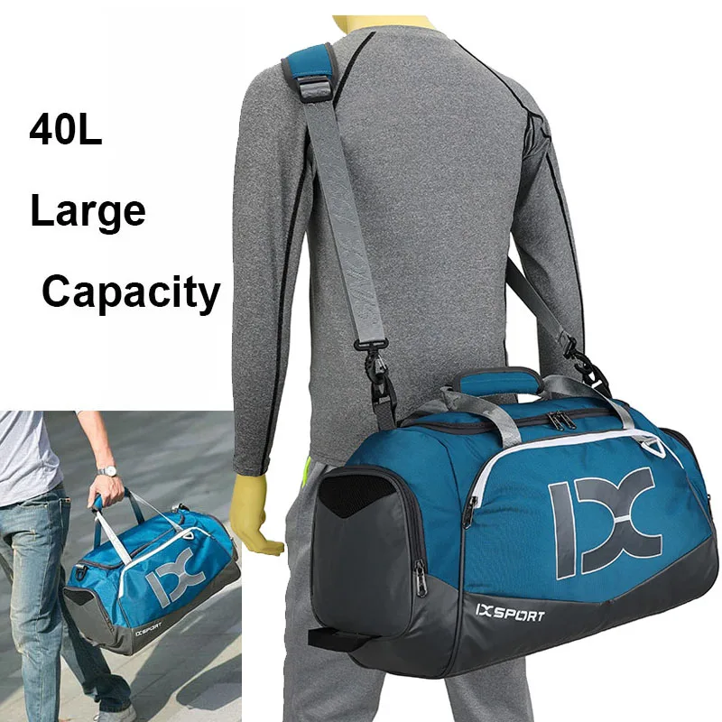 IX 40L bolsa de gimnasio grande Fitness entrenamiento seco húmedo hombres Yoga para zapatos bolsos de hombro de viaje multifunción bolsa de natación para hacer ejercicio