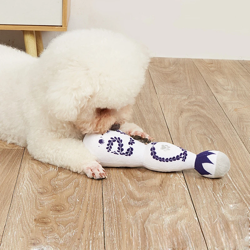 Divertido juguete de tequila para perros, juguete de peluche Boujee con sonido, juegos interactivos para perros, juguete de cumpleaños, accesorios para mascotas