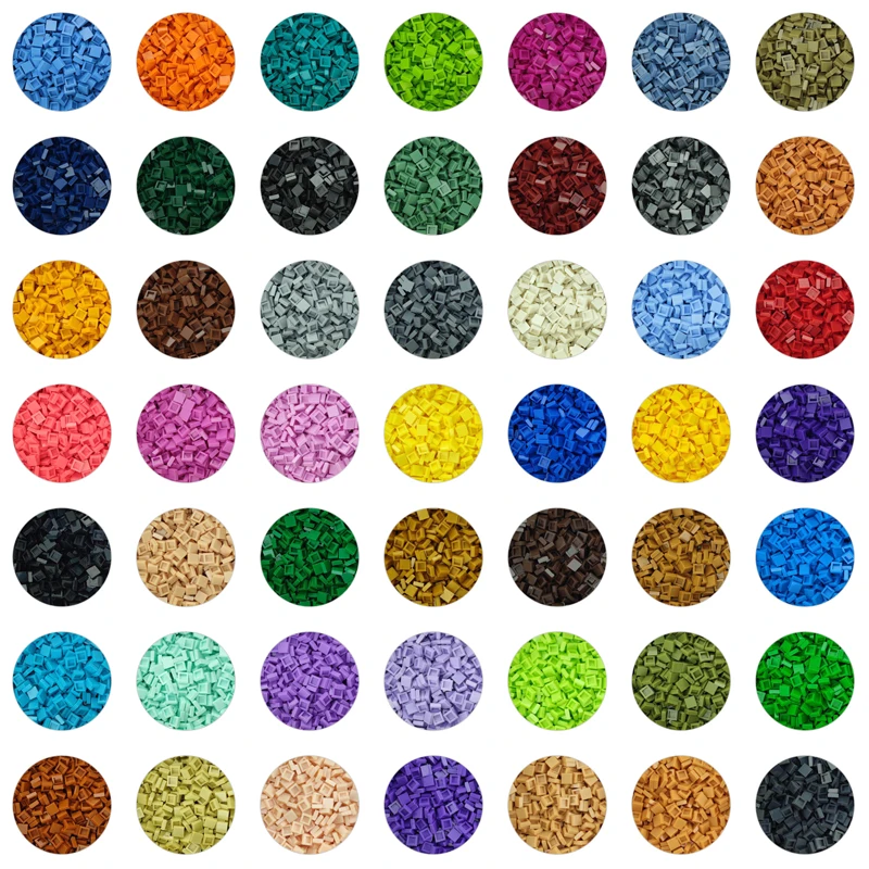 200/330/660 piezas de placas de partículas de píxeles MOC lisas 1x1, bloques de construcción DIY, ladrillos cuadrados planos, juguete para niños 3070