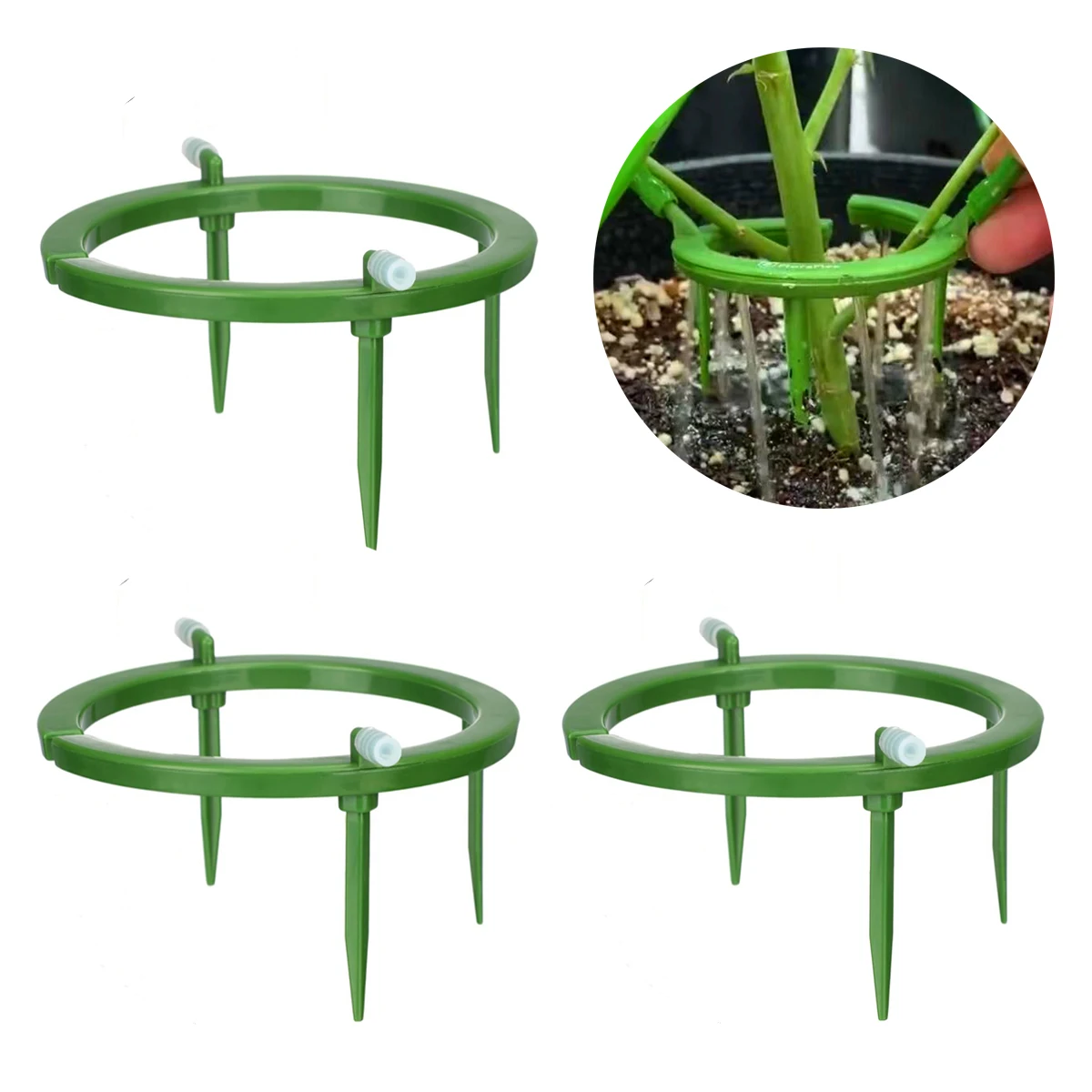 Soporte de 3 patas emisor de goteo 5 "(127mm) anillo de goteo manguera de 4/7mm sistema de riego de jardín riego de agua de lluvia planta flor vegetal 1 pieza
