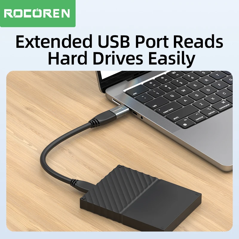 Rocoren USB tipo C OTG adaptador USB C macho a USB 3,0 hembra convertidores de Cable para Macbook Samsung S22 S20 Xiaomi 5Gbps tipo c OTG
