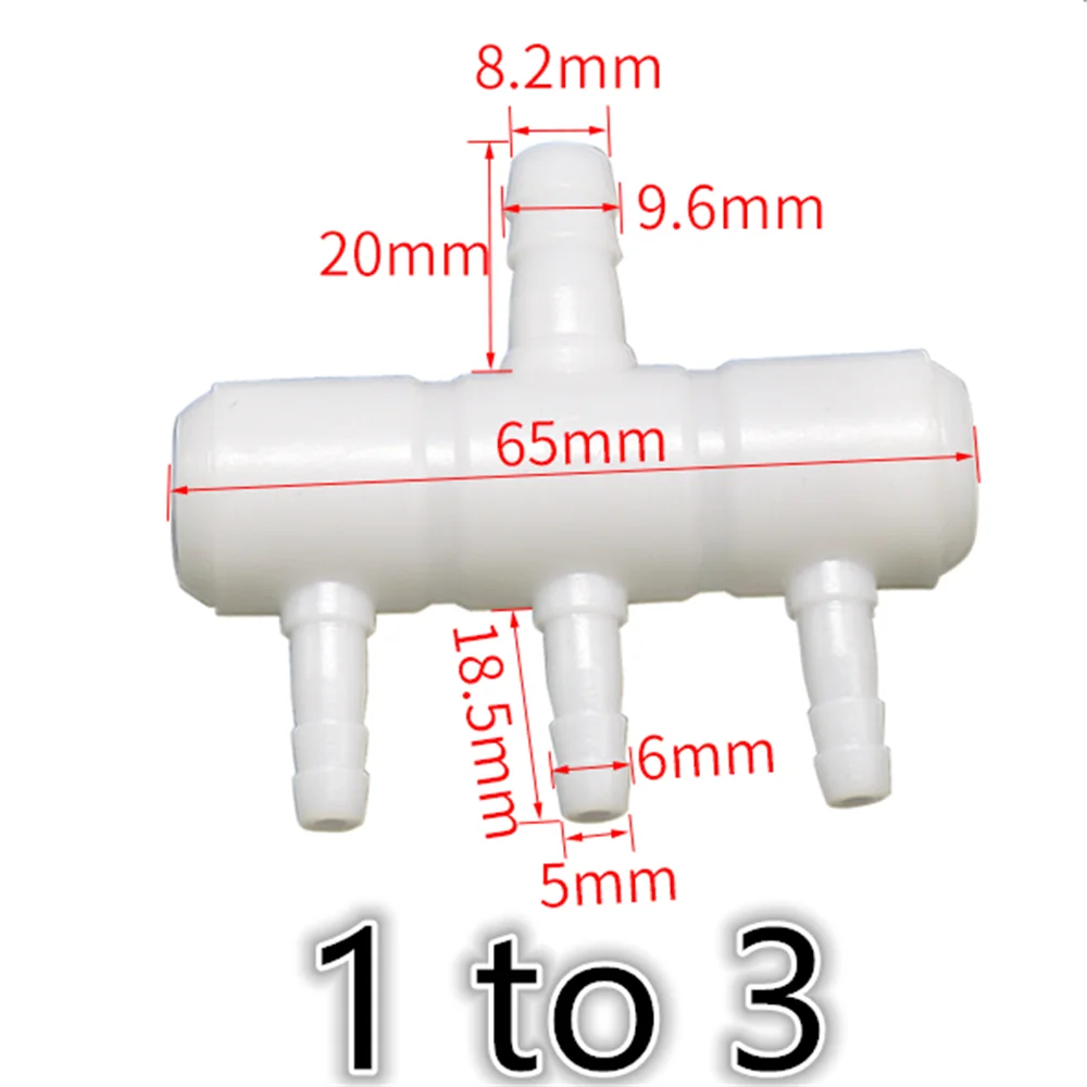 Tubo de plástico PE para acuario, tubo desviador, conector, bomba de aire de oxígeno, divisor de manguera, piezas de aireación de escape