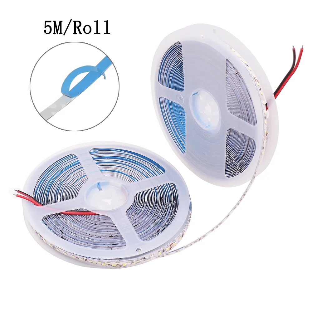 Tira de luces LED de 5M DC 12V 24V 2835 cinta Flexible luz de diodo 60/120/240/480 tira de LED luces blancas frías naturales cálidas cinta Led