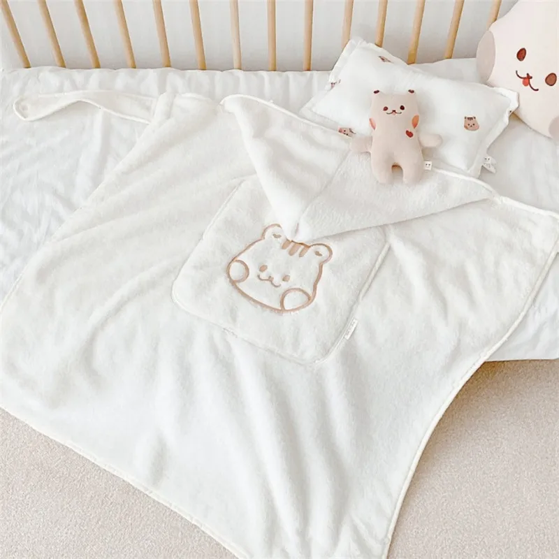 Manta de lana de invierno para bebé, taburete de cintura, capa, mantas para cochecito, mantas gruesas y cálidas para bebés, cubierta para carrito, manta, ropa de cama, cosas para bebé