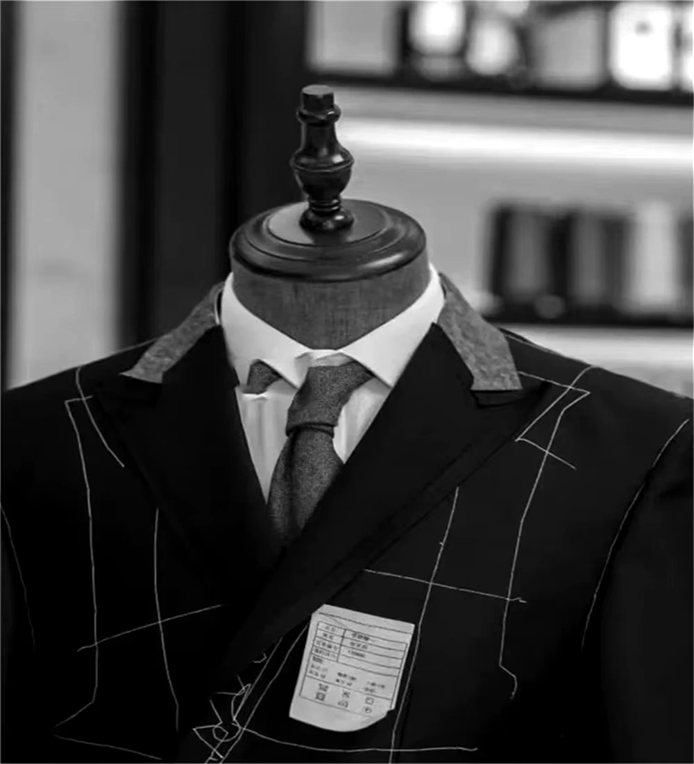 XS-6XL pantalones de traje negros para hombre, pantalones formales informales con ribete de cuero dorado para oficina, pantalones formales rectos elásticos