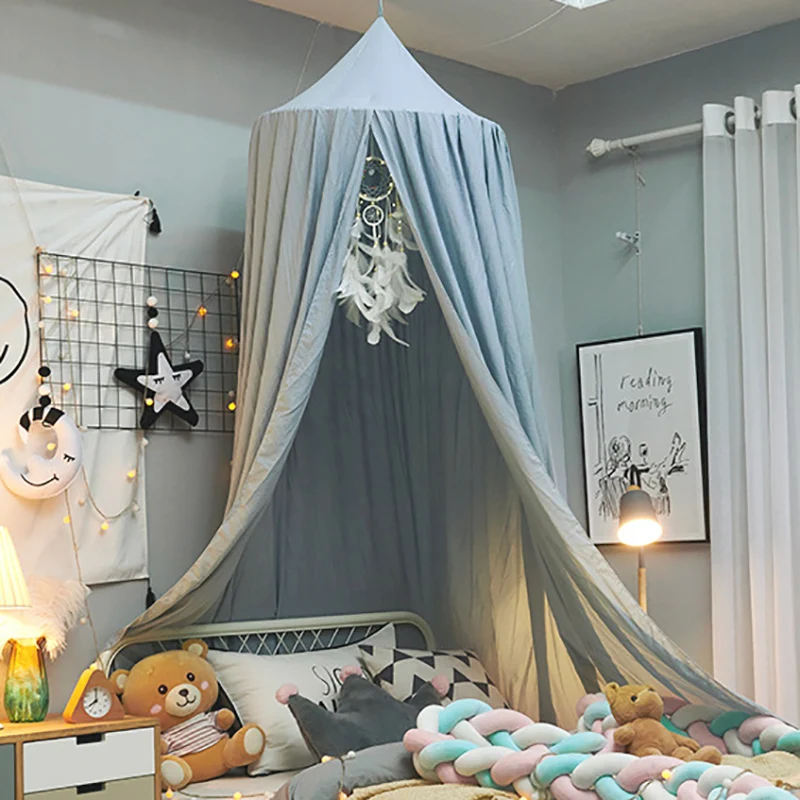 Mosquitera para niños, cortina para cuna de bebé, tienda colgante, decoración de cama, dosel para cama colgante de princesa para niña, esquina viva, juego de lectura, NookDecor