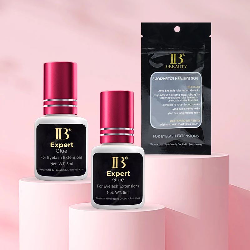 5 botellas Corea IBeauty Expert pegamento extensiones de pestañas Original IB vino tapa roja pegamento para pestañas adhesivo para pestañas postizas 5ml 1-2 segundos