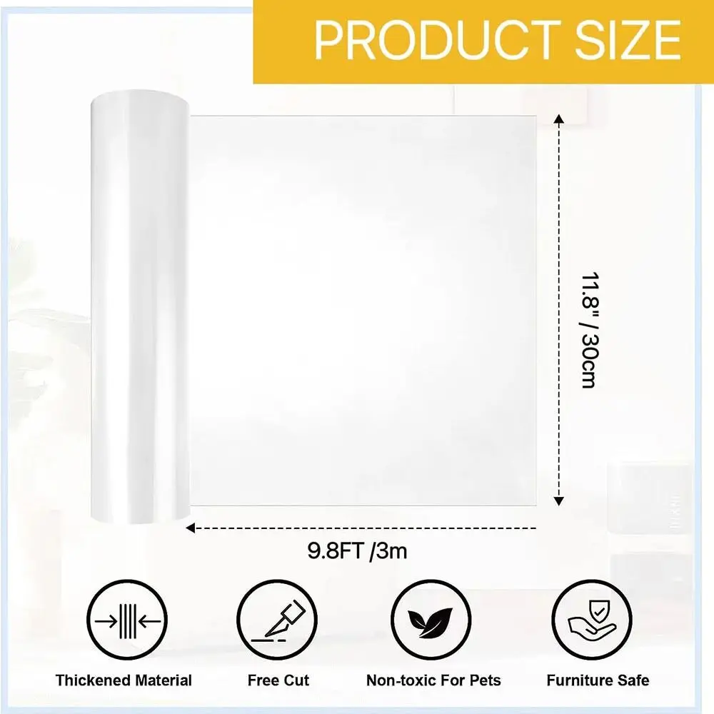Protector de muebles antiarañazos para gatos, protectores de entrenamiento para gatos, cinta transparente de PVC, almohadillas protectoras para sofá, pegatinas para sofá