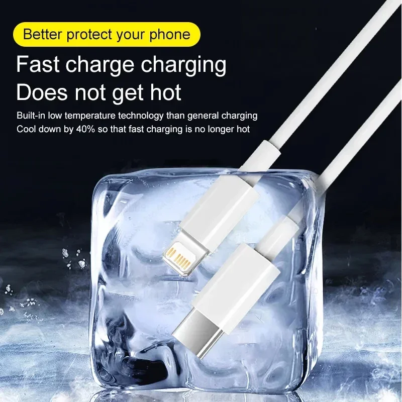 Cable de carga rápida de 30W para iPhone 13, 12, 11, 14 Pro Max, Mini Cable USB C para X, XR, XS MAX, 7, 8, 14 Plus, 6, accesorios, 5-1 Uds.