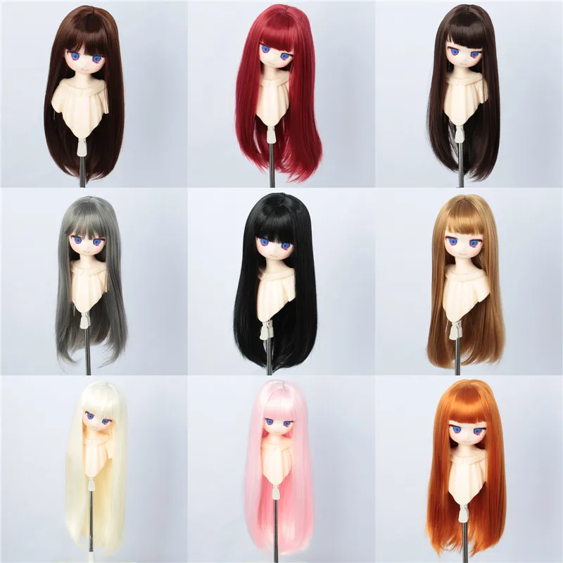 Peluca BJD 1/3 Pullip Dal DD Dollfie peluca de muñeca peluca de colección larga de 8-9 pulgadas