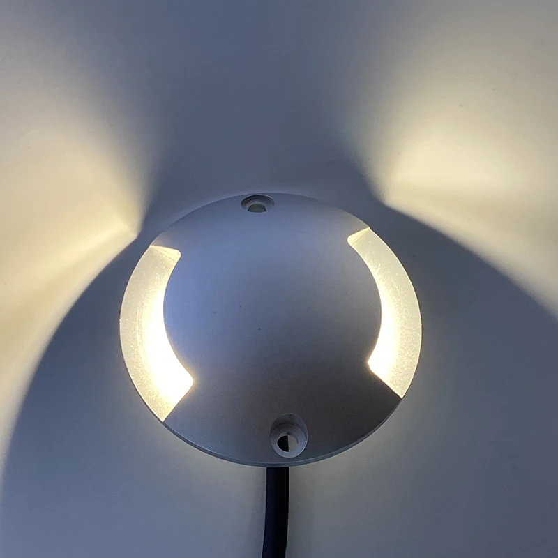 DC12V 1W Led ultrafino impermeable al aire libre jardín terraza lámpara de césped IP67 paso escalera cubierta punto de tierra foco montado en superficie